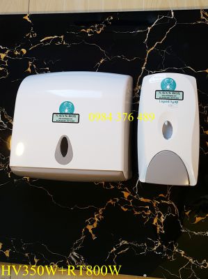 Bộ hộp đựng nước rửa tay và hộp giấy lau tay cao cấp