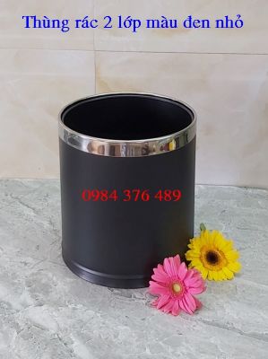 Thùng rác Inox không gỉ 2 lớp không nắp