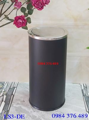Thùng Rác Inox không gỉ tròn nắp lật LS3-DE
