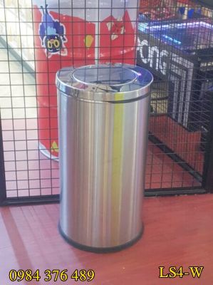 Thùng Rác Inox không gỉ nắp lật LS4-W rất to