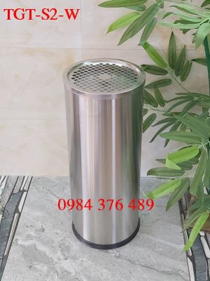 Thùng Rác Inox không gỉ gạt tàn tròn TGT-S2-W