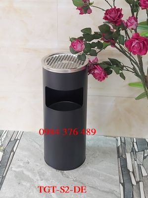 Thùng rác Inox không gỉ gạt tàn tròn TGT-S2-DE