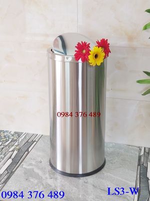 Thùng rác Inox không gỉ nắp lật LS3-W